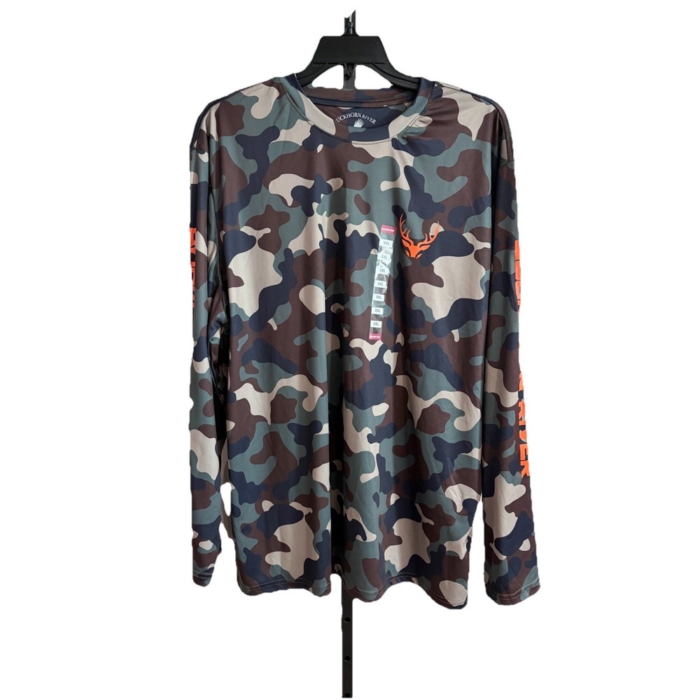 Buckhorn River mens shirt stretch wicking WOODLAND CAMO‎ XXL BRAND NEW A12